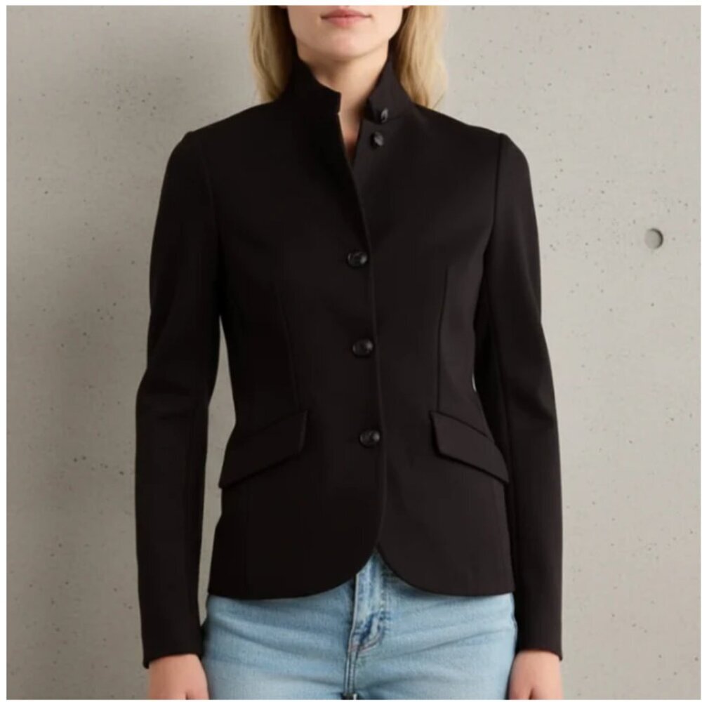 Rag & Bone Sadie Ponte Blazer Black Tailored Stretch Jacket Size 8 - Picture 4 of 16